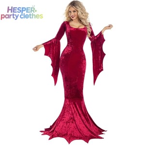 HESPER Vestido Largo Gótico de Bruja Vampiro para Disfraces de Halloween, Traje de Novia Murciélago con Sombrero para Carnavales y Actuaciones Inspirado en TV - Product Image 2