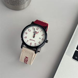 Reloj con Correa de Lona, Estilo Unisex, Ideal para Estudiantes Universitarios, Simple, Resistente al Agua, Diseño Casual Distintivo y Premium con Calendario - Product Image 5