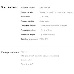 Original para <span class=keywords><strong>Xiaomi</strong></span> Wireless <span class=keywords><strong>Mouse</strong></span> 3 Color Dual 2,4 GHz y modos Bluetooth Agarre cómodo y clic silencioso para la Oficina - Product Image 6