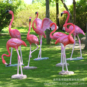 Escultura de Flamenco de Resina, Adorno de Jardín para Exteriores, Figura Decorativa de Pájaro, Decoración para Patio y Piscina - Product Image 4