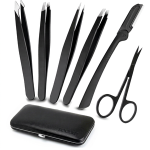 KAAMIR INSTRUMENTS Herramientas Profesionales de Alta Calidad para Cejas, Punta Recta, Acero Inoxidable de Lujo, Ligeras y Reutilizables - Product Image 1