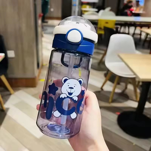 Cartoon PC Water <b>Cup</b> Girls Students <b>Large</b> Capacity Summer Sports Portable Children School One-button Cover Straw Suction <b>Cup</b> - Product Image 3