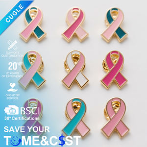 Stifte Rose Octobre Rose Brustkrebs Überlebende Bewusstsein Weiche Emaille Band Anstecknadeln Broschen Stifte für Brustkrebs Tag - Product Image 1