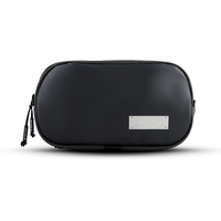 Sac cosmétique suspendu à double compartiment avec poches en filet et crochets, pour marques, MOQ 300 unités, marque privée