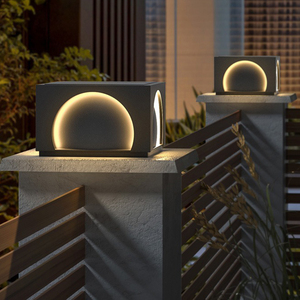 Современный открытый IP65 Солнечный водонепроницаемый квадратный забор садовый столб 6 Вт светодиодный Солнечный столб светильник для виллы двор - Product Image 3