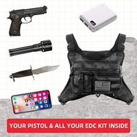Sac de poitrine extérieur pour hommes, sac de poitrine EDC avec support de téléphone intégré, pochette de poitrine légère
