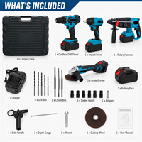 Kit combiné multi-outils sans fil haute puissance 5 pièces avec batterie au lithium