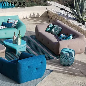 WISEMAX FURNITURE Modern elegant living room furniture sets colorful mesh fabric love seat sofa set for home use