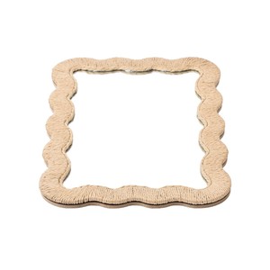 Handmade Woven Wave Frame Decorative <b>Mirror</b> Brown Irregular Shape For Home Decor Hanging Items 1PC - Product Image 4