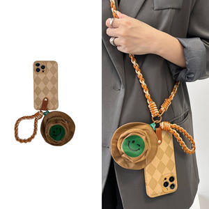 Ins Style Fisherman's Cap Ear Colgador de la caja del teléfono móvil para Apple 16 Promax Carcasa para iPhone 15 14 Plus 13 Lanyard 11 - Product Image 1