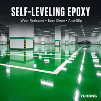 Peinture époxy auto-nivelante bicomposante Yuhong Yongxing pour sols en acier/bois/béton, imperméable, résistante aux produits chimiques et à la poussière