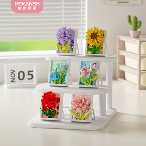 Ensemble de blocs de construction Dream Frame Flower Shadow Box, 100-200 pièces, pour enfants, ornement de bureau, cadeau - Product Image 3