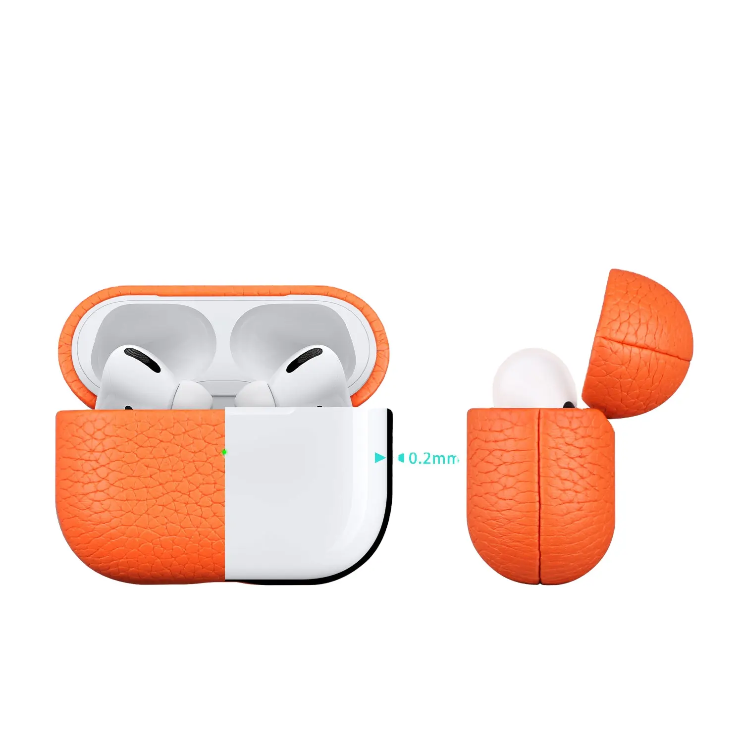 Étui pour écouteurs en cuir de luxe motif litchi étuis de protection pour écouteurs Apple AirPods Pro housses pour écouteurs en cuir