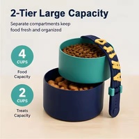 Boîte de transport portable pour animaux avec couvercle pour l'alimentation en extérieur et l'usage quotidien