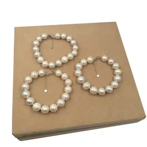 10-12 mm near round nature white color Freshwater Pearl Bracelet With high luster ,925 silver clasp fashion jewelry