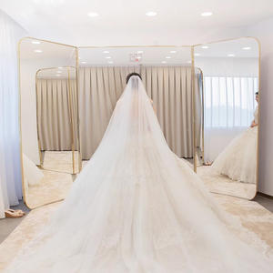 Miroir sur pied pliable moderne <span class=keywords><strong>en</strong></span> acier inoxydable pour boutique de mariage, vente <span class=keywords><strong>en</strong></span> gros personnalisée - Product Image 3