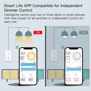 Interrupteur intelligent multi-gang Tuya WiFi avec variateur <span class=keywords><strong>de</strong></span> lumière, contrôle indépendant, compatible Smart Life/APP Tuya, fonctionne avec la définition des modes d'éclairage et <span class=keywords><strong>de</strong></span> l'état <span class=keywords><strong>de</strong></span> marche. - Product Image 4