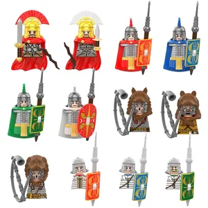 MOC Medieval Militar Roma Skutatoi Centurion Signifer Castillo Figuras Romana Infantería Soldados Bloques de Construcción Ladrillos Juguetes regalos