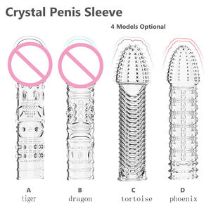 Kristall Kondom Penis Ringe Erweiterung Verzögert Vagina Massage Sex Spielzeug Für Paar - Product Image 1