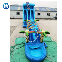 Toboggan aquatique gonflable commercial et château gonflable avec zone de saut pour enfants et adultes - Étanche, capacité de 600 kg, garantie de 3 ans