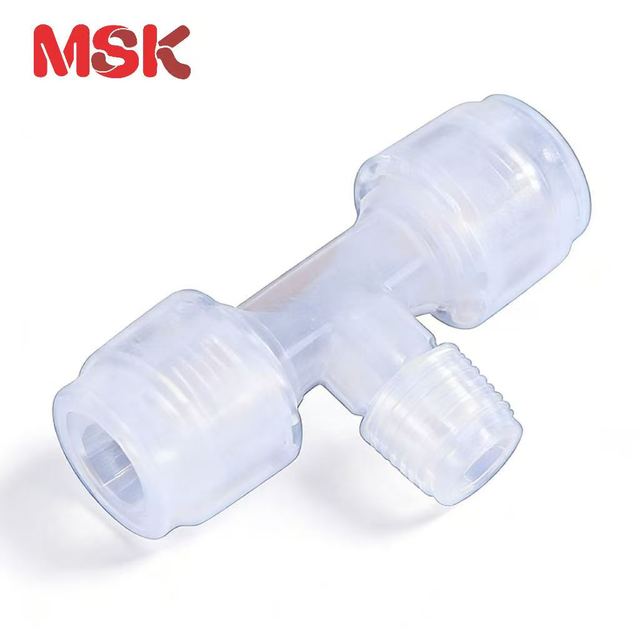 Injection Molded Virgin PFA Branch Tee, Chemical Resistant Plastic Pipe Fitting for Industrial Reagent Transport