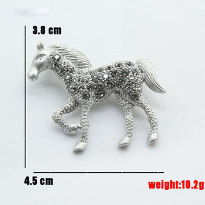 Broches de aleación de caballo de cristal para hombre, accesorios de traje de Pin de Animal Vintage Unisex, regalo de Feliz Año Nuevo 2026 - Product Image 6