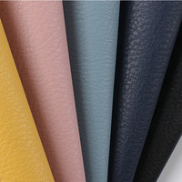 Tissu en cuir synthétique Double face imprimé fleur, SEMI-PU, grain de Litchi, pour chaussures, tapis de Table et sacs, 1.8 d'épaisseur