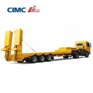 Cimc huajun preço de fábrica 70t tri-axle lowbed semi reboque para venda quente