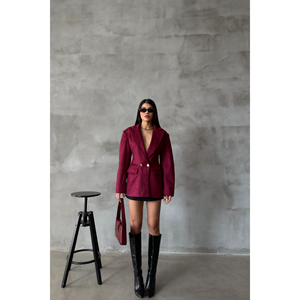 Burgundy Suede Jacket <b>Hourglass</b> Pattern Softshell Outerwear Varsity Style Sheep Skin Leather Baseball Collar Custom Logo XL Size - Product Image 4