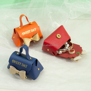 Contenedor de Joyería de Cuero PU Personalizado de Lujo Europeo con Bolsa Portátil con Asa, Nuevo Estilo, Bolsa de Regalo para Dulces de Boda con Lazo - Product Image 6
