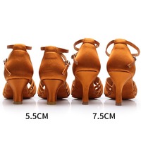 Chaussures de danse latine à talons hauts pour femmes adultes, chaussures de danse souples en satin pour dames, chaussures de danse de salon, chaussures d'acrobatie latine