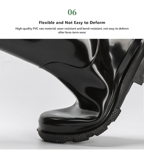 Bottes de pluie en caoutchouc, industrie de la pêche, hommes et femmes, fabricant de PVC, vente en gros, imperméables, noires, unisexes, mi-hautes, en maille - Product Image 5