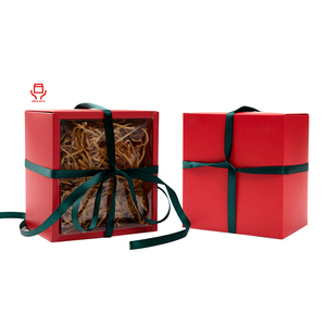 Small Boxes With Window Wholesale Custom Logo Large Small Luxury Fold Pack Christmas Clothing Gift Craft Paper Boxes With Pvc Window And Ribbon Closure