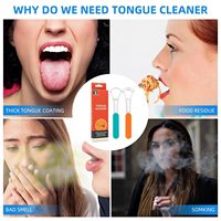 Raspador de Lengua de Acero Inoxidable 100%, Herramientas de Cuidado Bucal, Tratamiento para el Mal Aliento, Estuche de Viaje, Cepillo Limpiador de Lengua Metálico