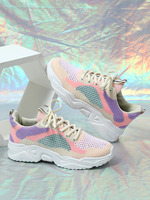 Vente en gros pas cher chaussures à semelles épaisses pour femmes maille confortable course surface épaisse collera chaussures de sport décontractées simples