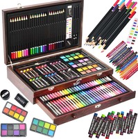 143 pièces professionnel garçons filles dessin crayon gomme Graphite croquis et couleur dessin ensemble Art peinture Kit avec Dra