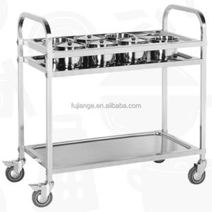 عربة تجارية 3 طبقات من الفولاذ المقاوم للصدأ عربة عتيقة التصميم عربة قابلة للطي كهربائية الصنع - Product Image 2