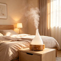Diffuseur d'arômes ultrasonique 200 ml, machine à parfum aux huiles essentielles, veilleuse LED, humidificateur d'aromathérapie de bureau pour la maison