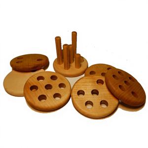 Puzzles éducatifs écologiques en bois pour enfants, jouet de numérotation Montessori, contreplaqué de bouleau, ensemble de 3x3 pouces - Product Image 1
