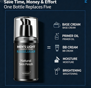 Crème BB pour homme, crème de maquillage légère, fini naturel, hydratante, contrôle du sébum, éclaircissante, base de maquillage quotidienne pour le visage - Product Image 1