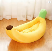 Lit pour animaux de compagnie moderne en forme de banane, nid pour chien, coussin moelleux et chaud, décoration créative pour la maison et le salon