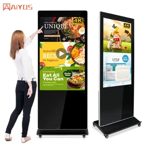 55" LCD Capacitive Touch Screen 4K UHD Advertising Screens Android 11 5G WIFI Digital Signage Totem