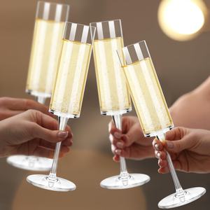 Verre à Champagne Acrylique Créatif en Plastique à Pied Haut Verre à Cocktail Transparent Anti <span class=keywords><strong>Goutte</strong></span> Tasse à <span class=keywords><strong>Eau</strong></span> Robuste - Product Image 3