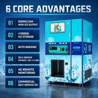 Distributeur automatique de glace commercial PUKUI ICE900, libre-service 24h/24, code QR, jetons, corps en acier, écran LCD, basé sur le cloud