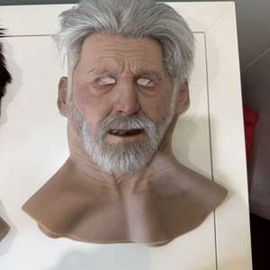 Maschera in Silicone Realistica HLC ODM con Occhi in Vetro, Design Diverso, Nonno Maschio Anziano, per Performance - Product Image 6