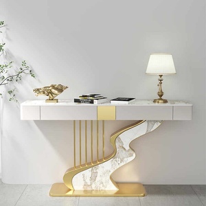 Console <span class=keywords><strong>murale</strong></span> moderne et minimaliste en <span class=keywords><strong>ardoise</strong></span>, design semi-circulaire, pour hall d'entrée, avec installation et démontage facilités - Product Image 3