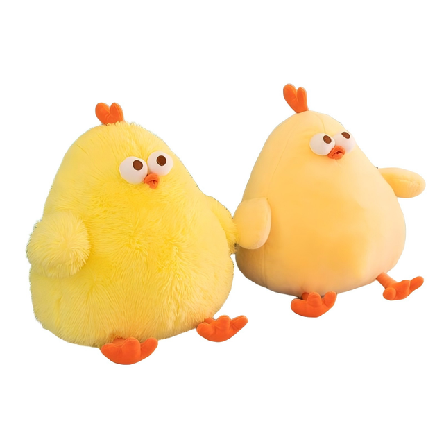 Simulated Fat Yellow Chicken Stuffed Animal Doll Plump Big Rooster Plush Toy Large Size Big Belly Chick Hen Throw Pillow Cushion
