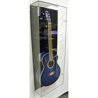 Étui de guitare électrique transparent verrouillable à montage mural, vitrine de guitare en acrylique avec éclairage