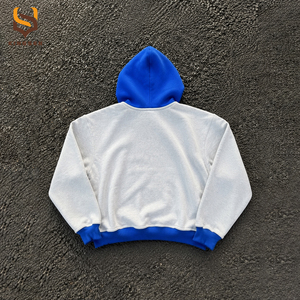 Fabricants de vêtements personnalisés : Sweat à capuche en molleton bouclette à col brut, effet vieilli, impression DTG, délavé soleil, délavé à l'acide, avec strass - Product Image 2