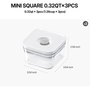 Food Grade SAN <b>Plastic</b> Clear Transparent Airtight Vacuum Sealed Canister Kitchen Storage <b>Container</b> 3-in-1 850ml/1300ml/1800ml - Product Image 2